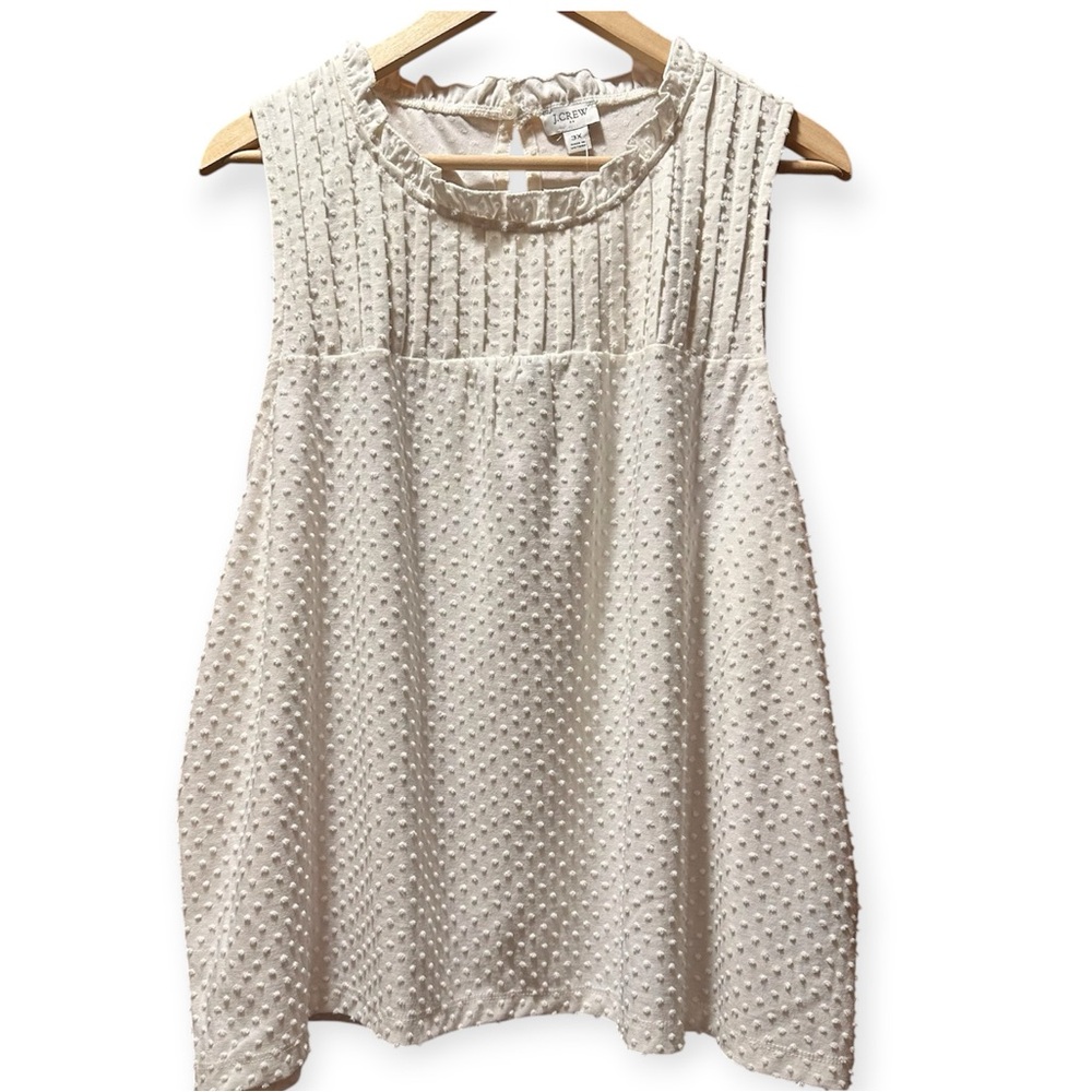NWT, J. Crew Cream Textured Sleeveless Blouse, 3X